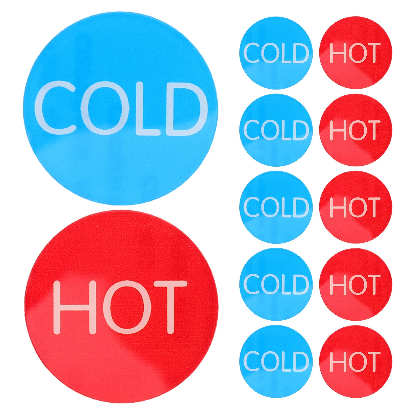 10 Pairs Acrylic Hot Cold Water Stickers For Faucet Sink Bathroom Kitchen Safety Signs Rustic Design Reusable Durable Indicator