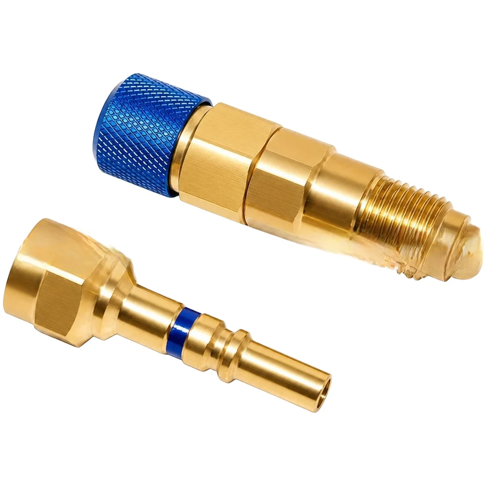 Blue Brass QDB33 Quick Connect Fitting For Argon Gas Hose And For Tig Welding For Torch Adapter With Check Valve Safety