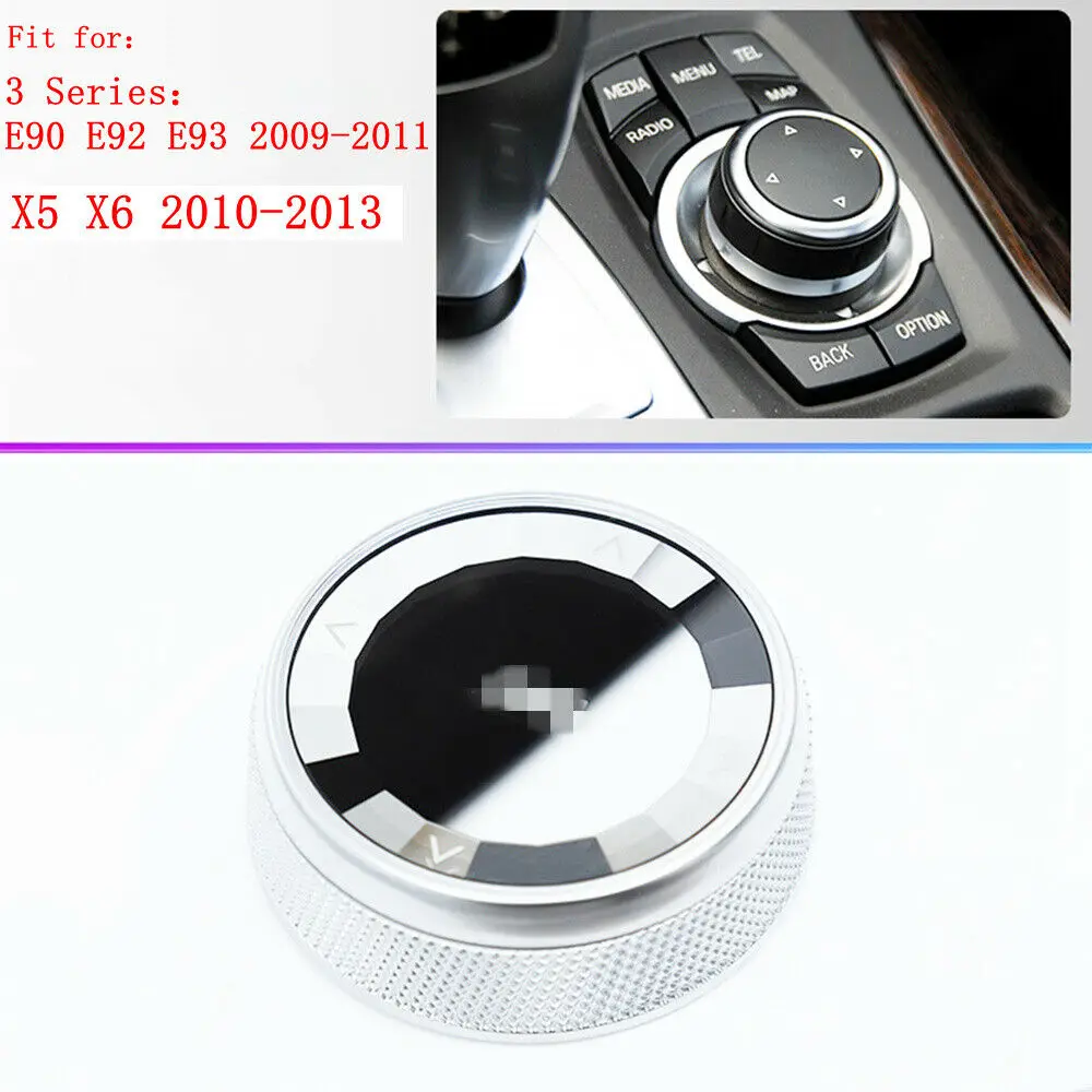 7 Button IDrive Multi-Media Knob Rock Crystal Cover Trim for BMW 2010-2013 X5 X6 3-Series 2009-2011 E90 E92 E93 2010-2014 X1 E84