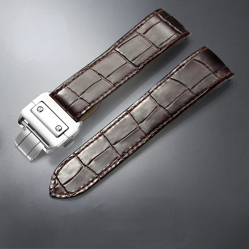 Genuine Leather Watch Strap for Cartier Sandoz Sandos100 Sandtosca Ribo Watchband Men's Women's Watch Band Accessories 20mm 23mm