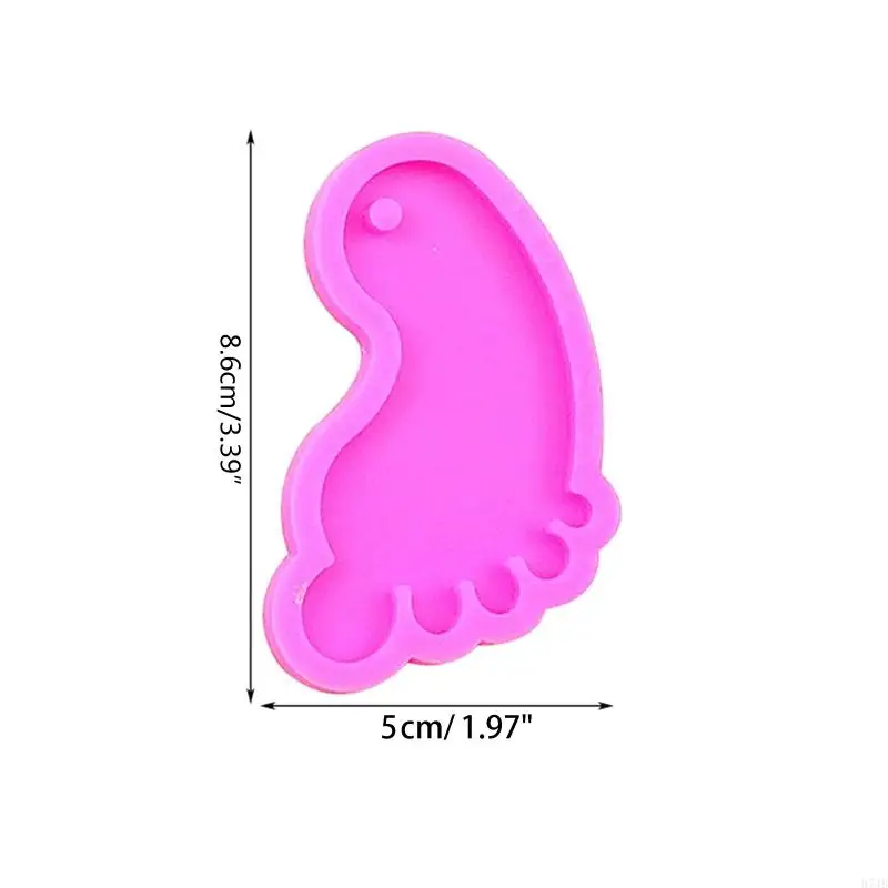 37JB Keychains pé pequeno molde Diy Epoxy Cutty Collace Keychain Jewelry Mold