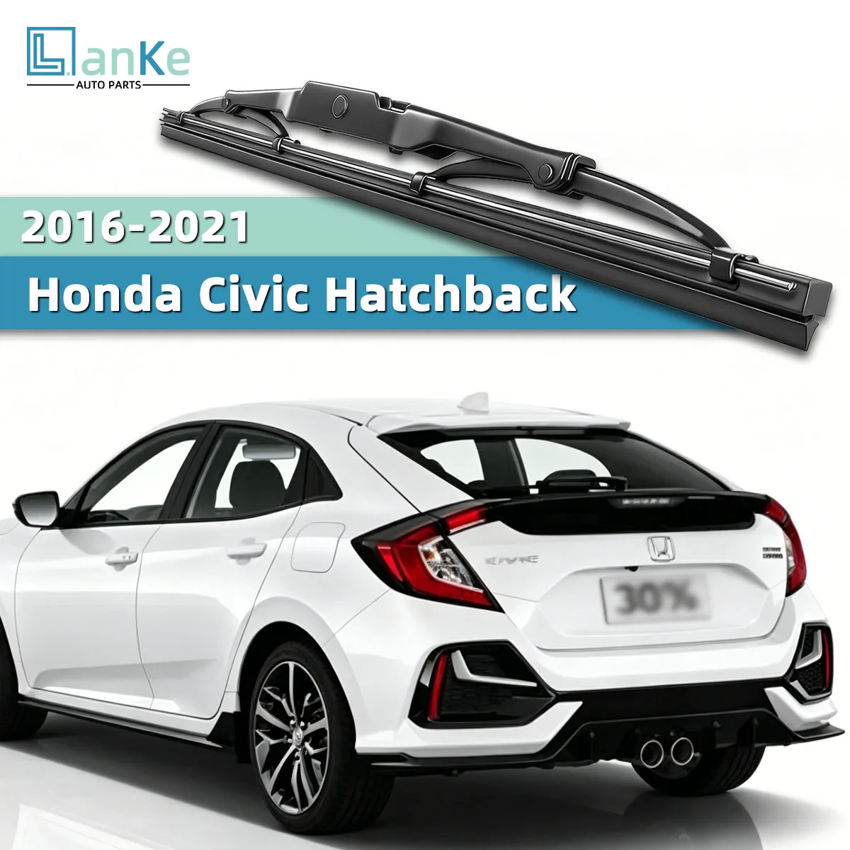 Auto-Heckscheibenwischer Passend für Civic Hatchback 2016-2021 Heckscheiben-Windschutzscheibenwischer Ersatz Einfache Montage Gummi Auto-Außenzubehör