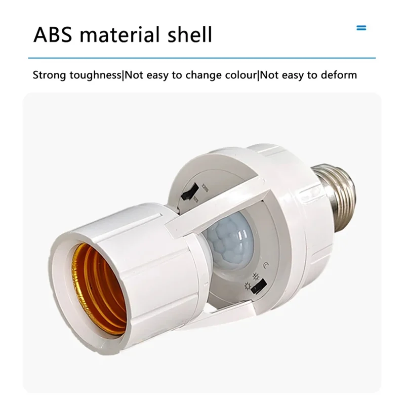 Support d'ampoule LED E27 avec capteur de mouvement PIR intégré, Base de lampe réglable à détection infrarouge intelligente à bulles 110-240V