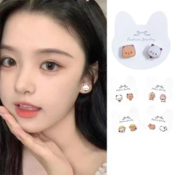 2024 New Small Panda Bubu e Yier Silver Needle Ear Studs Cosplay Cartoon Ins Style Ear Studs Lovely Schoolgirl Birthday Gift