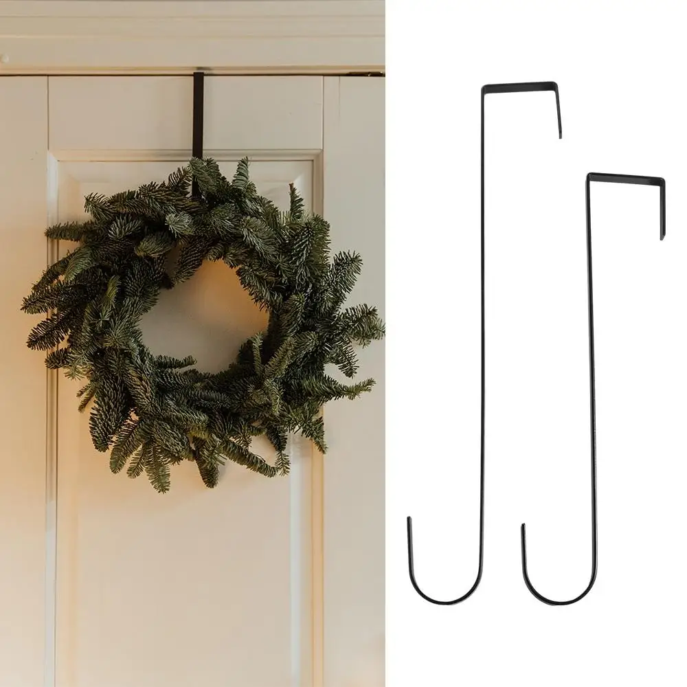 Floral Wreath Hanger Over The Door Christmas Easter Wreath Metal Hook Front Door Hanger Xmas Party Supplies