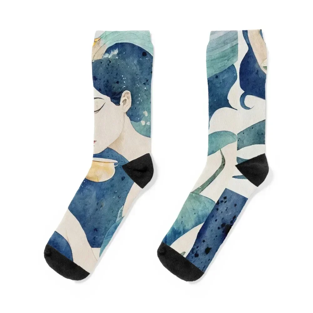 

МЕРСАЛЬНАЯ КРАСИВАЯ ЖЕНСКАЯ НАПИВАЯ ЧАЙ ЭЛЕГАНТНАЯ ТРАДИЦИОНАЛЬНАЯ Midjourney AI Artwork Носки напольные носки в стиле ретро для мужчин и женщин