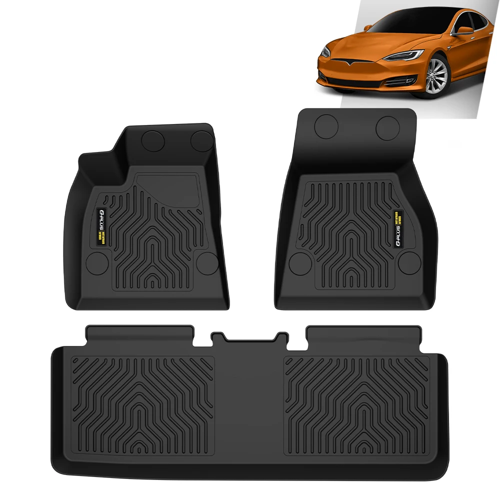 Fit For 2015-2020 Tesla Model S All Weather TPE Floor Mats Protection Liners