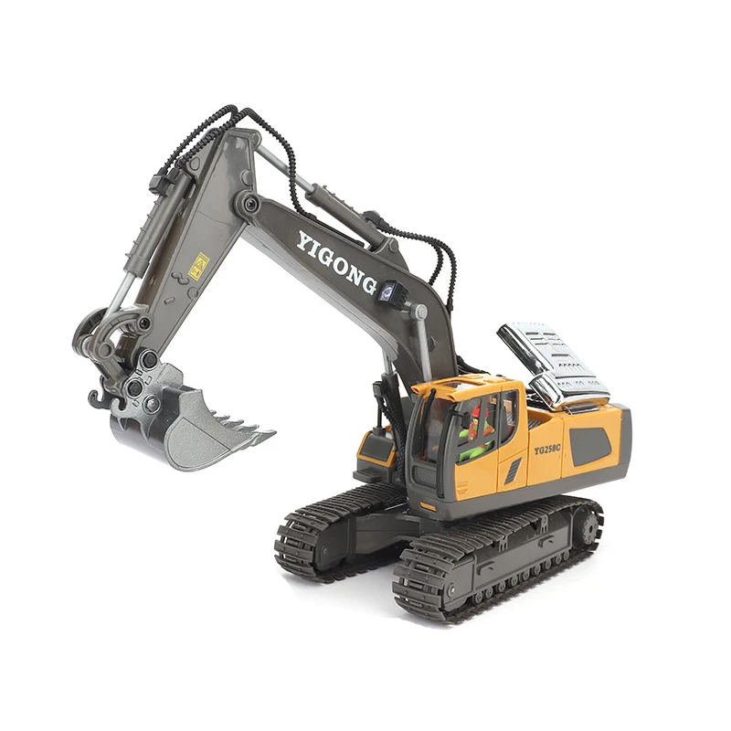 

11 Channels Digging Machine Toys With Rechargeable Battery Remote Contrl Alloy Excavator Model For Kids Children Gifts
