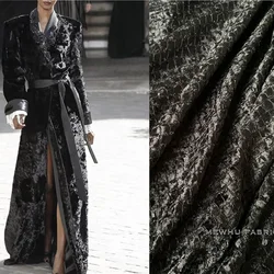 Black Velour Fabrics Jacquard Creativity Design Apparel Sewing Fabrics Wholesale Cloth for Diy Polyester Spandex Material