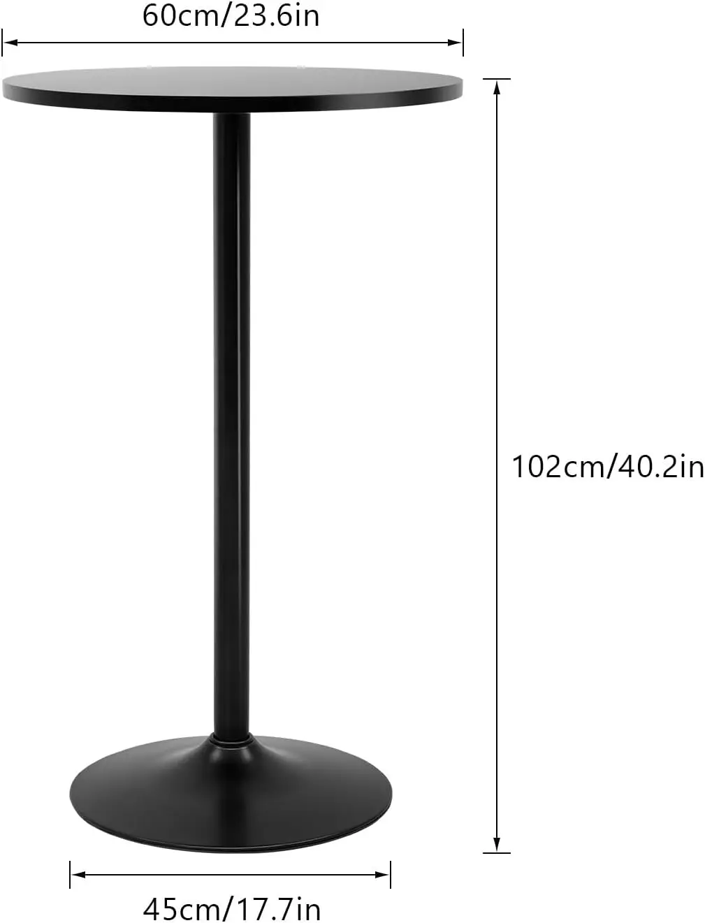 Table 40 Inch Height Cocktail Table Round Bistro Bar Table for Home and Kitchen Dining