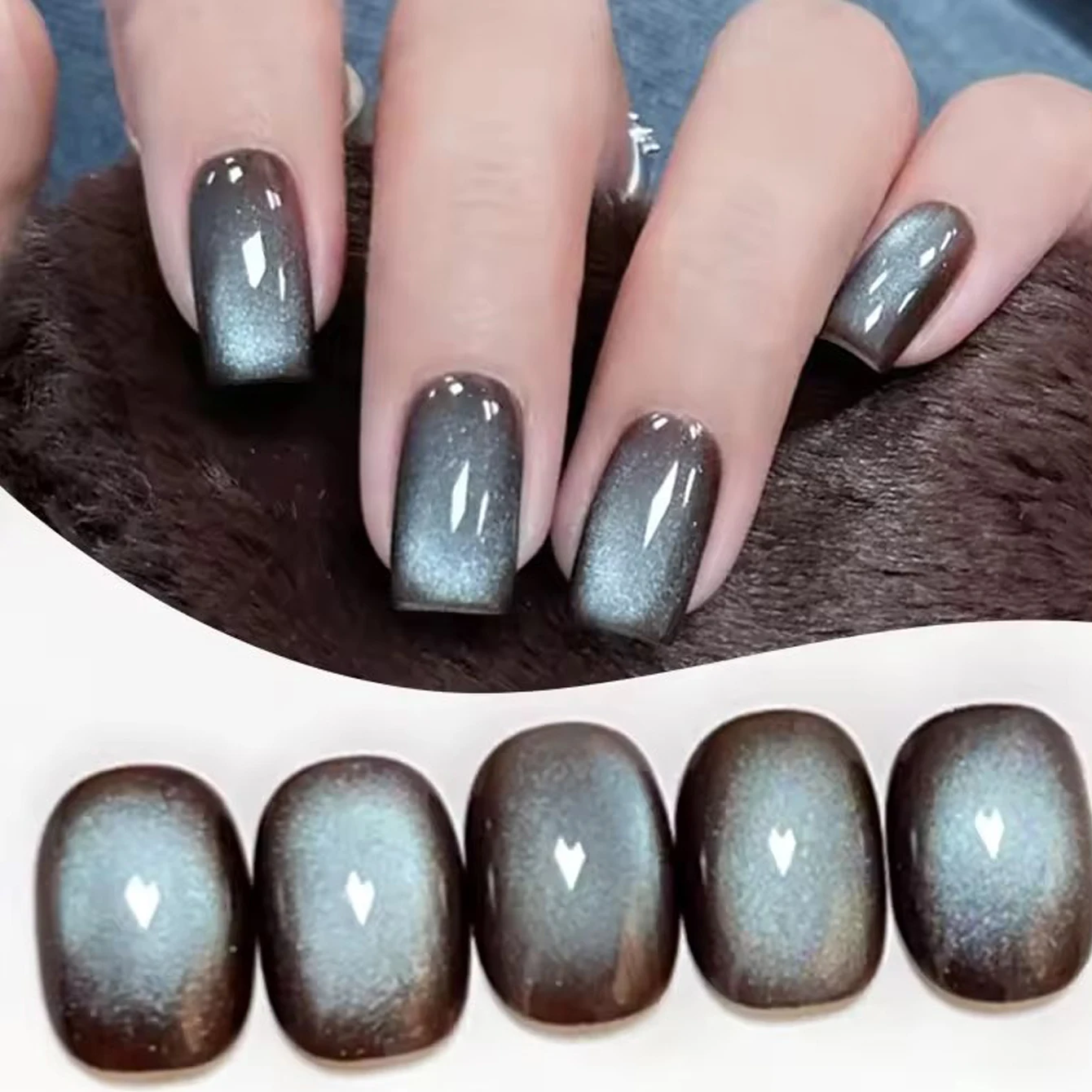 Mianel 10ml marrón azul ojo de gato Gel esmalte de uñas 2025 otoño Popular Flash menta Chocolate luz azul cuentas de vidrio uñas para otoño