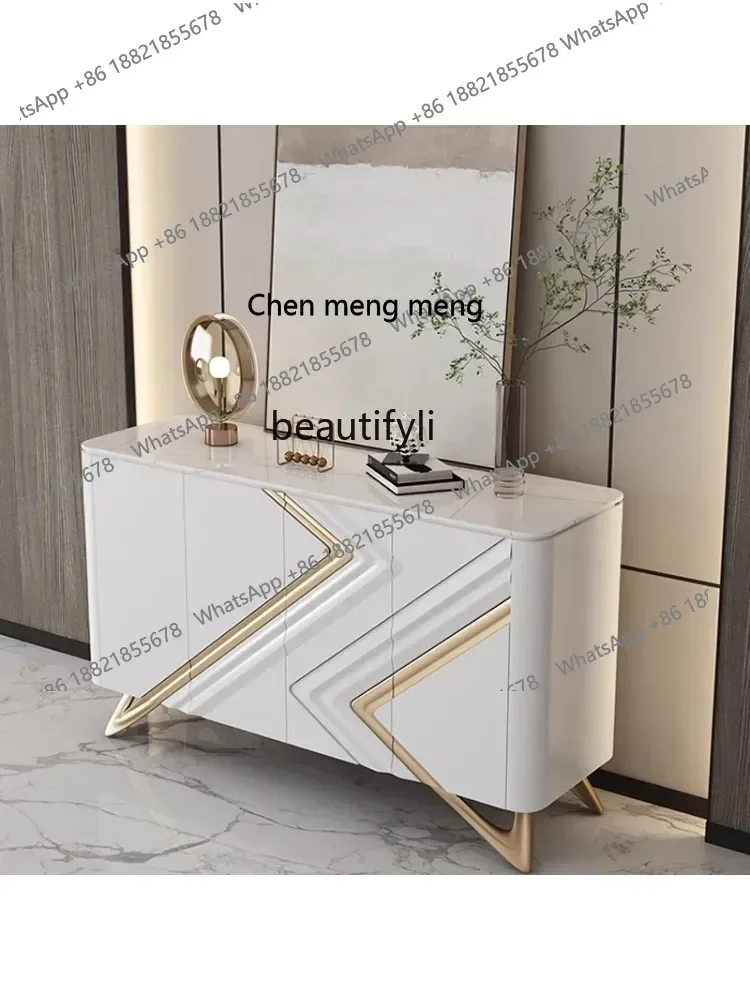

D178 Post-Modern Affordable Luxury Style Entrance Stone Plate Sideboard Living Room Decorative Storage Cabinet Entrance Foyer Ha