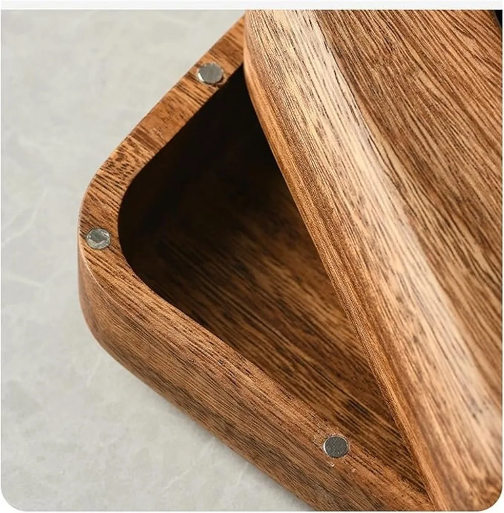 Wooden Solid Wood Walnut Tissue Box Bread Shaped Napkin Holder Kitchen Counter Tissue Dispenser