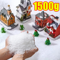 50-1500g Artificial Snow Powder White Christmas Snow Decoration DIY Fake Snowpowder Winter Scene Prop Supplies for Parties