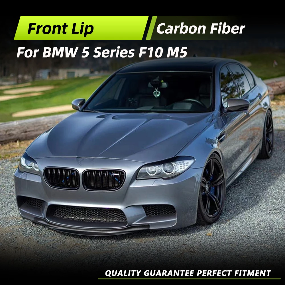 

For BMW 5 Series F10 Real M5 Only Car Front Bumper Lip Spoiler Splitters Apron 2012-2016 Carbon Fiber FRP Front Lip No for Base