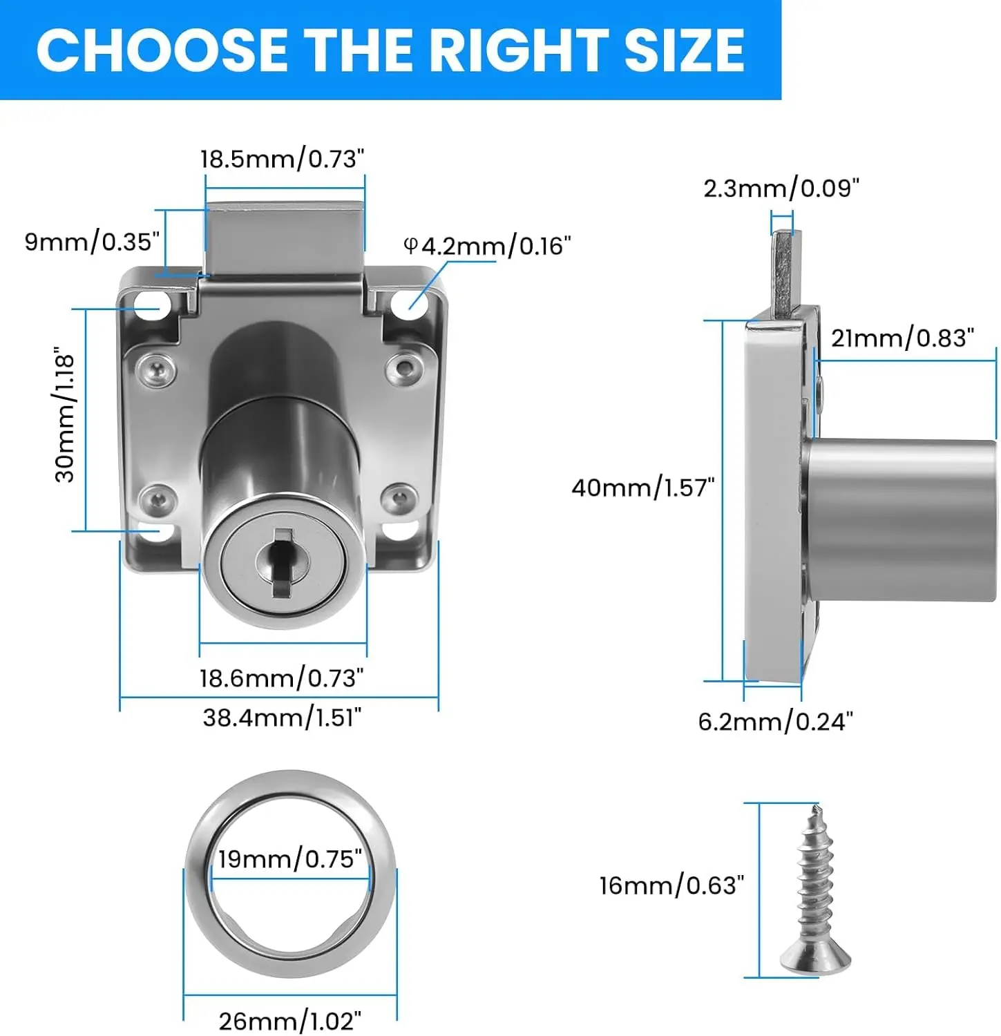 Cabinet Drawer Latch Locks Furniture Door Lock Hardware Desk Lock Wardrobe Cabinet Door Locks Bedside Bookcase Solid Lock