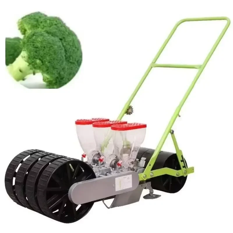 Manual 6 Row Vegetable Seeder Portable Hand Push Planter for Onion Carrot Spinach Cabbage Seedling Transplanting Garden Tool