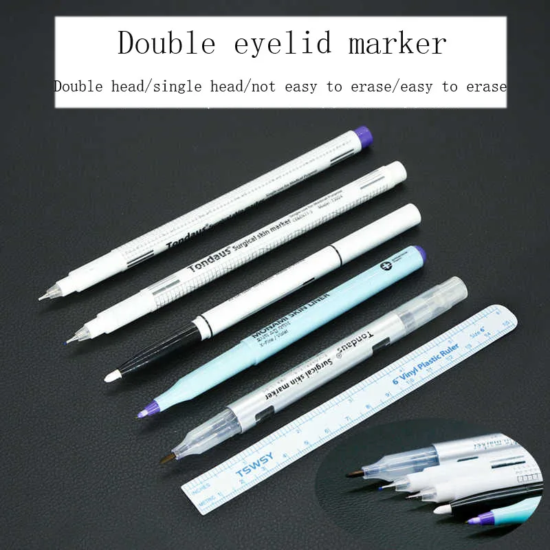 Skin marker Micro-whole skin Scribing Double eyelid positioning Marker with ruler single-head double-head not easy to erase