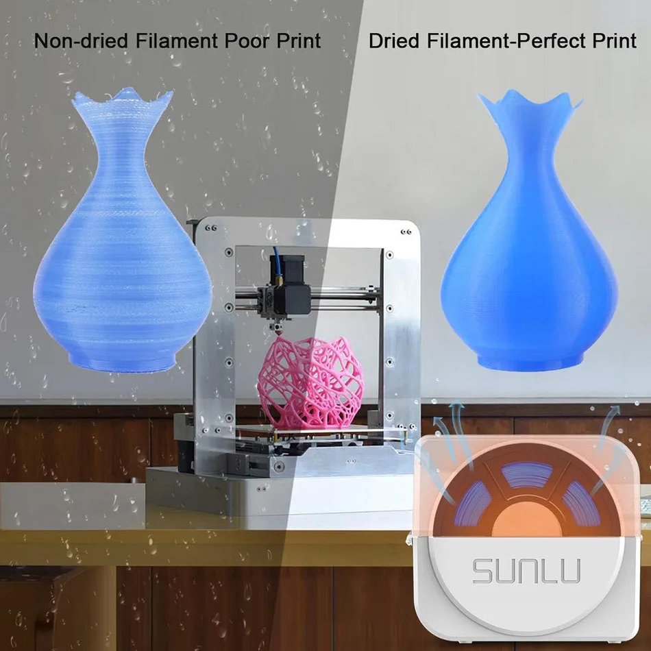 ファン付き空気乾燥機,3Dプリンター用フィラメントドライヤーSUNLU-S1 plus,ドライヤー,1.75mm, 3.00mm, 1kg