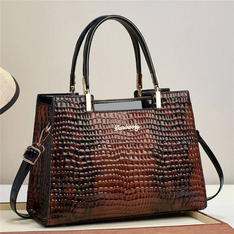 Jbtp retro crocodilo padrão luz luxo sacos de ombro moda feminina bolsa textura pu deslocamento crossbody saco novo versátil