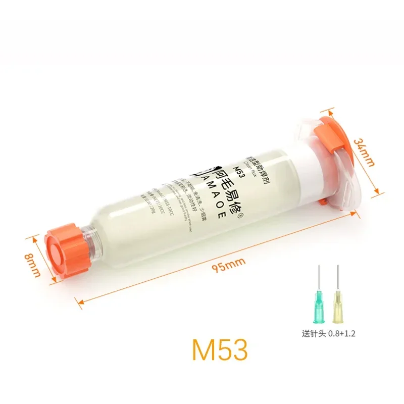 AMAOE M50 Solder Flux 10CC Syringe Soldering Paste Welding Flux with 2 Needle for Mobile Phone Laptops CPU BGA