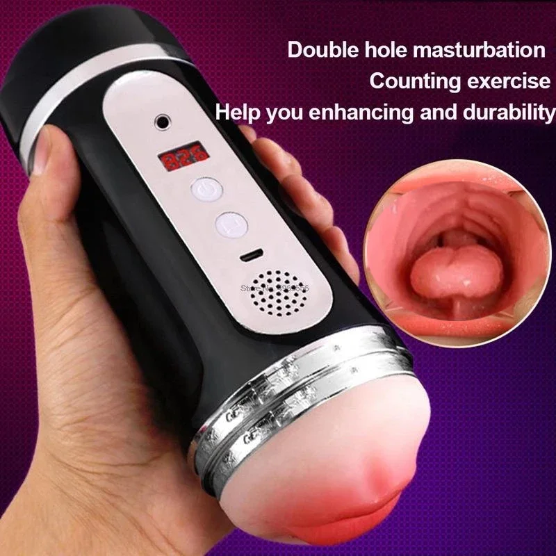 Chupa automática para homens, copo de masturbação, vagina real, pênis persistente, orgasmo rápido, buceta, brinquedos sexuais, canal duplo, 18