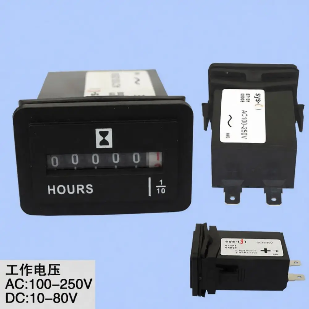 Electric Hour Meter For Heavy Equipment Excavator Generator Crane Maintenance Cycle Timing Tracking Indicator