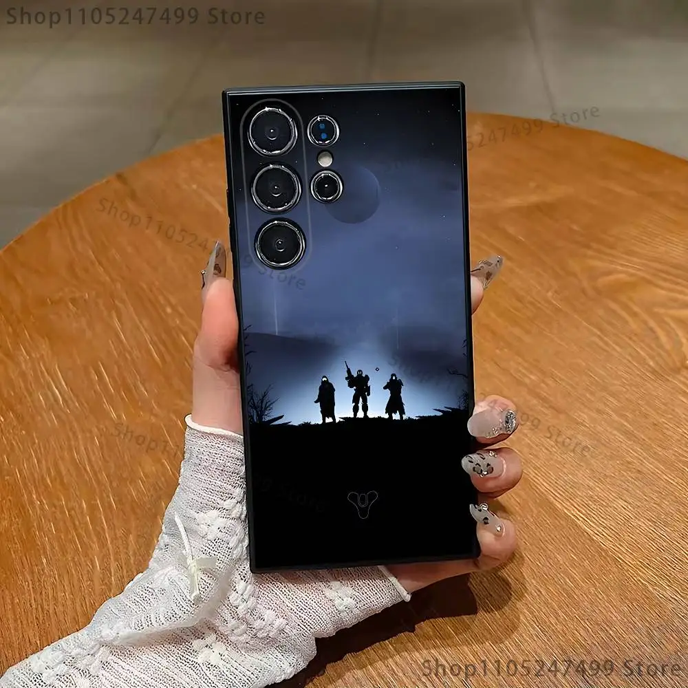 حافظة هاتف Game D-Destiny 2 لهاتف سامسونج S25، S24، S21، S22، S23، S30، Ultra، S20، Plus، Fe، Lite، Note، 10,9,5G غطاء أسود