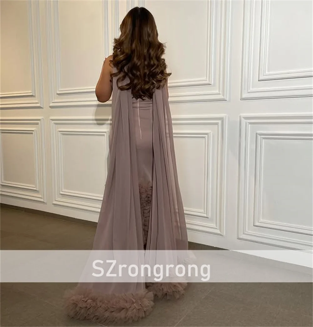 Vestidos de Noche sin tirantes personalizados, sin espalda, sin mangas, rectos, hasta el té, vestido de fiesta moderno con volantes escalonados, vestido de fiesta largo