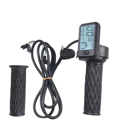 36-60V E-Bike Grip Throttle With LCD Display Key Lock Fit Easy Install Handlebar Power Indicator For Electric Bike Scooter Motor