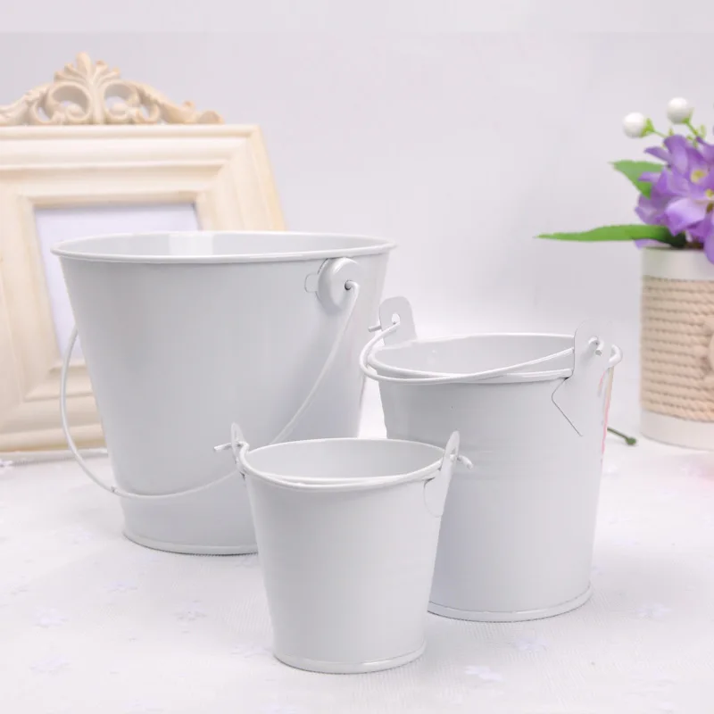 Creative Household Metal Bucket Wedding Decoration Candy Box Flower Pot Table Decor Birthday Party Decoration Graden Supplies