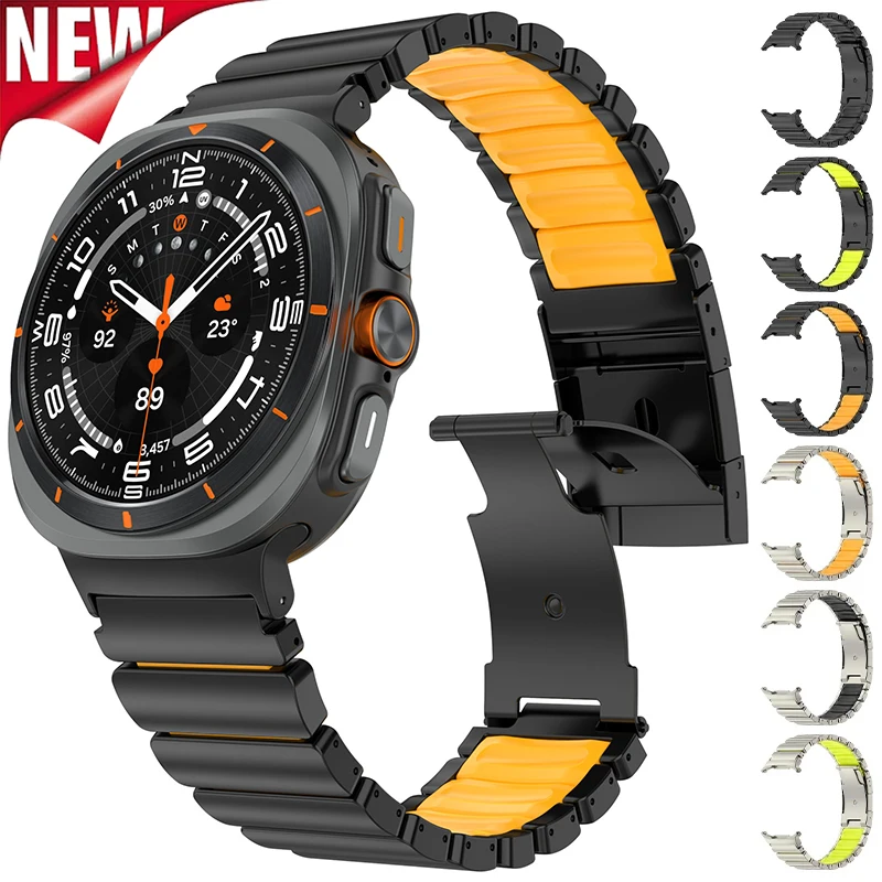 Luxury Titanium Strap for Samsung Galaxy Watch Ultra 2 47mm Sport Bracelet for Galaxy Watch 8 40mm 44mm 8 Classic 46mm Wristband