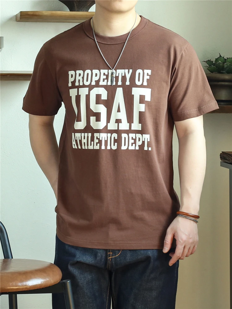 

American Retro ort Sve T-irt Military Sle f Sve Cotton Casual Tee for Men Summer Leisure round Ne Tee