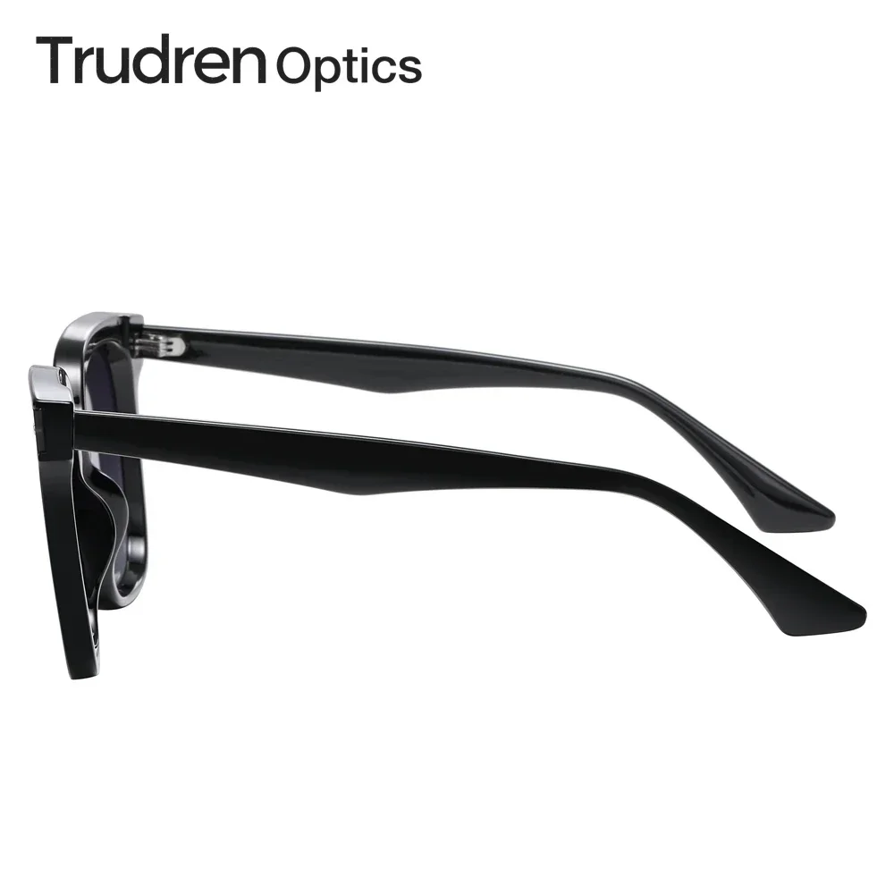 Trudren Unisex GM Sunglasses Korean Style Oversized Square Polarized Sun Glasses for Men Women With Studs On Flat Lenses 2503