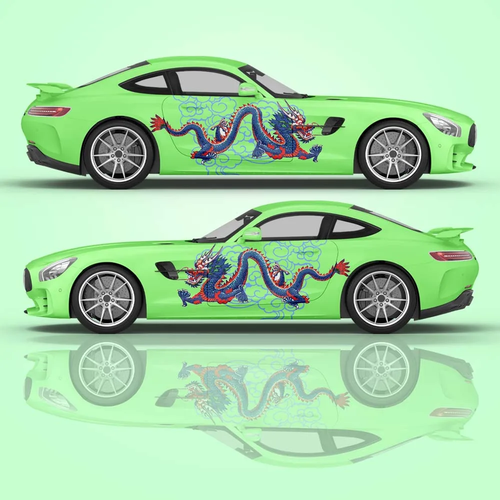 Chinese Traditional Art Car Body Stickers Chinese Totems Dragon Vinyl Car Side Decal Sticker Universal PVC Car Sticker