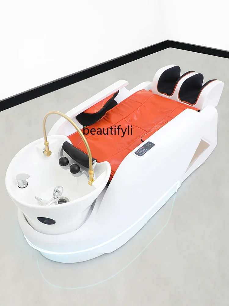 

smt14 Massage Japanese-Style Simple Shampoo Beauty Salon Electric Flushing Barber Shop Automatic for Hair Salon Head Therapy Bed