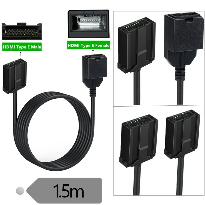

HDMI Type E Male and Female Extensions for Audio and Video Transmission in Automotive Entertainment Systems