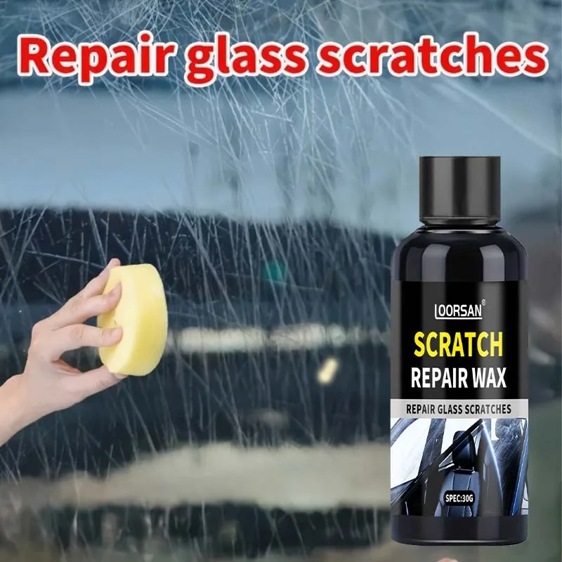 Glass Scratch Repair Wax 30g- Professional Car Windshield Restorer, Fast Acting, No Grinding Needed, Long-Lasting Results