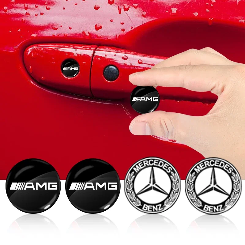 Car Lock Keyhole Stickers Door Lock Protect Car Stickers Emblem For Mercedes Benz AMG A R G Class GLK GLA CLA GLB GLC C200 E200