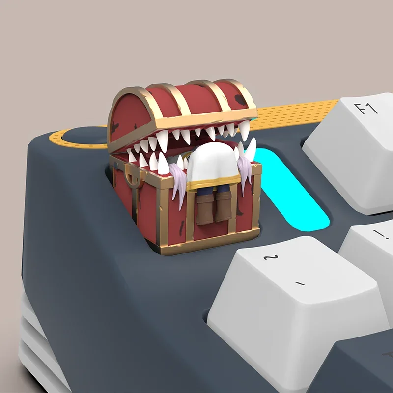 Frieren Monster Box Artisan Keycaps Anime 3D Point Caps Original Custom Key Caps Mechanical Keyboard Accessories Creative Gift