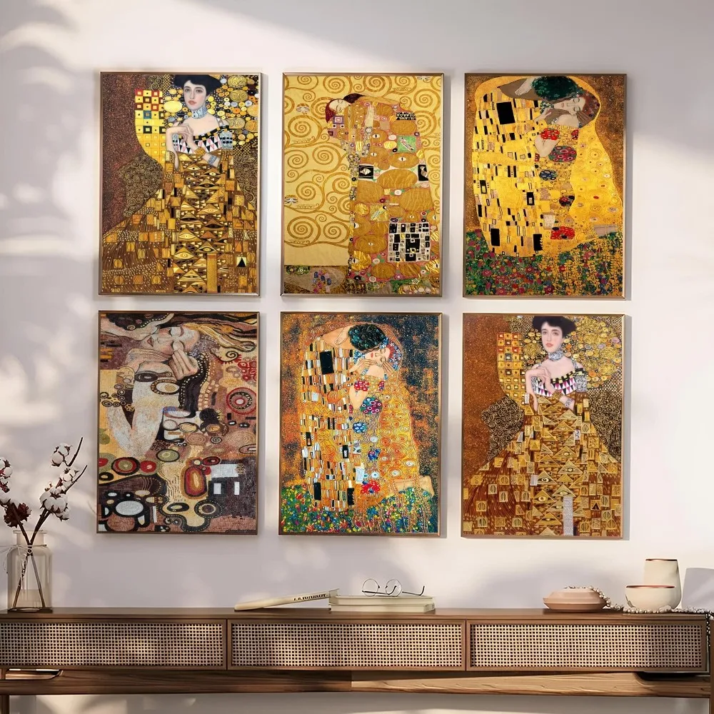 ملصق غوستاف كليمت تجريدي ، فن ذاتي اللصق ، ملصق ورقي مقاوم للماء ، ديكور حائط ، قهوة ، منزل ، بار ، غرفة ، فنان ، 1 * #1