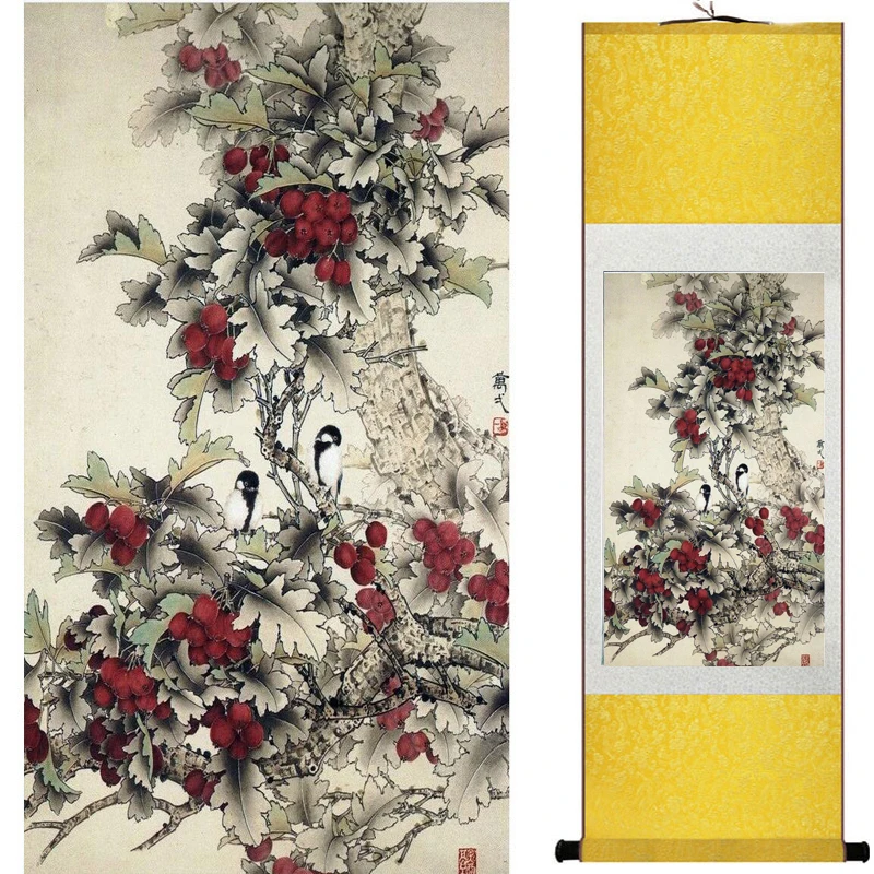 Traditional   silk art  painting birds and Water lily  Chinese Art Painting Home Office Decoration Chinese painting2019071912