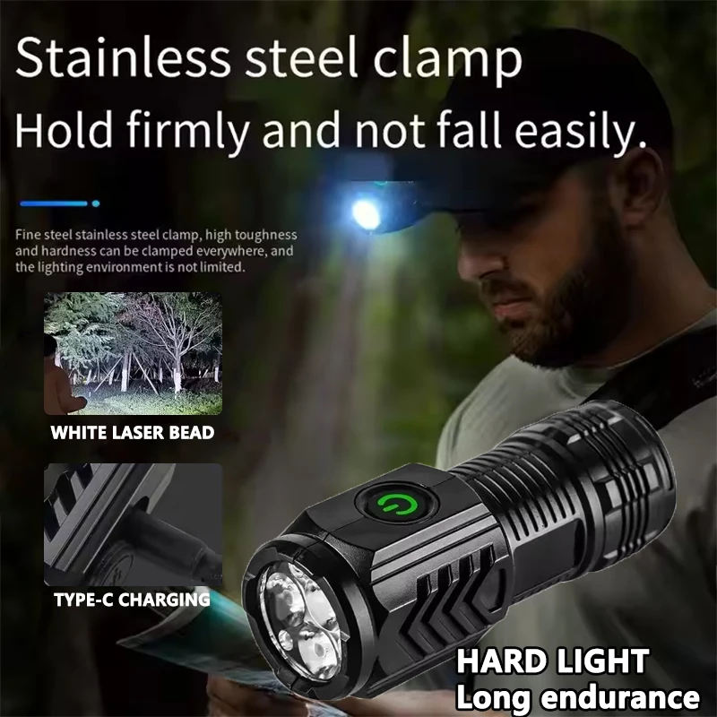 Ultra Powerful Flashlight 3 Core LED Mini Tactical Flashlight USB Rechargeable High Power LED Torch With Magnet Hand Lamp Gift