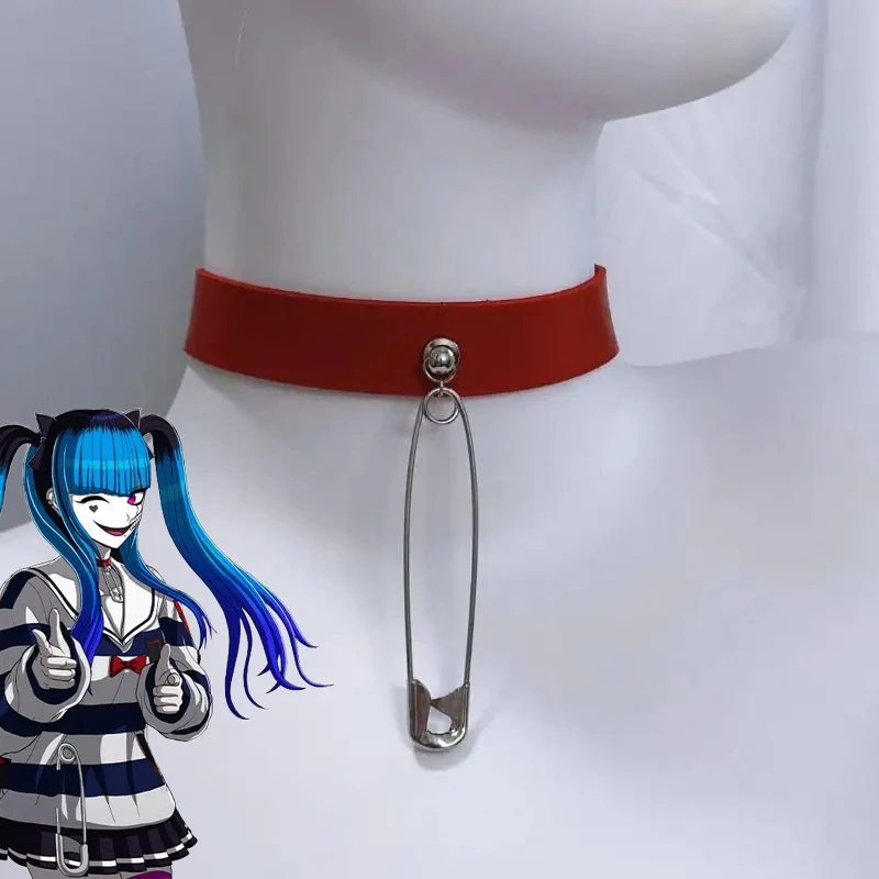 

Anime The Hundred Line Last Defense Academy Amemiya Darumi Cosplay Necklace Punk Choker Pin Pendant Chain Jewelry Accessories