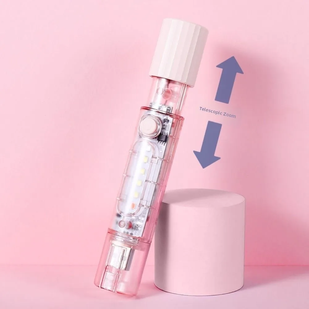 Rechargeable LED Flashlight With Whistle Retractable Zoom Five-level Dimming Outdoor Emergency Flashlight Long-Range