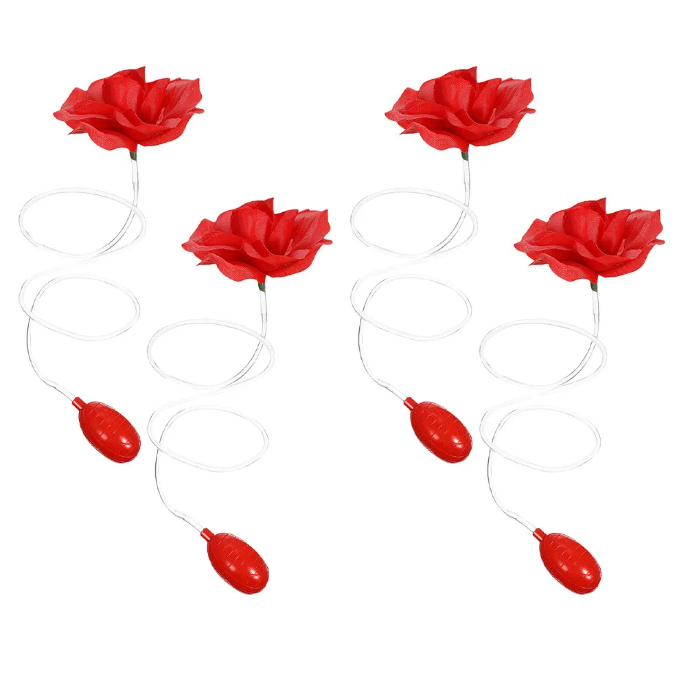 4 Stück Nachfüllbare Wasserspritzende Rosen Lustiger Scherzartikel für den Aprilscherz Halloween Kinder Familienspaß Aktivitäten