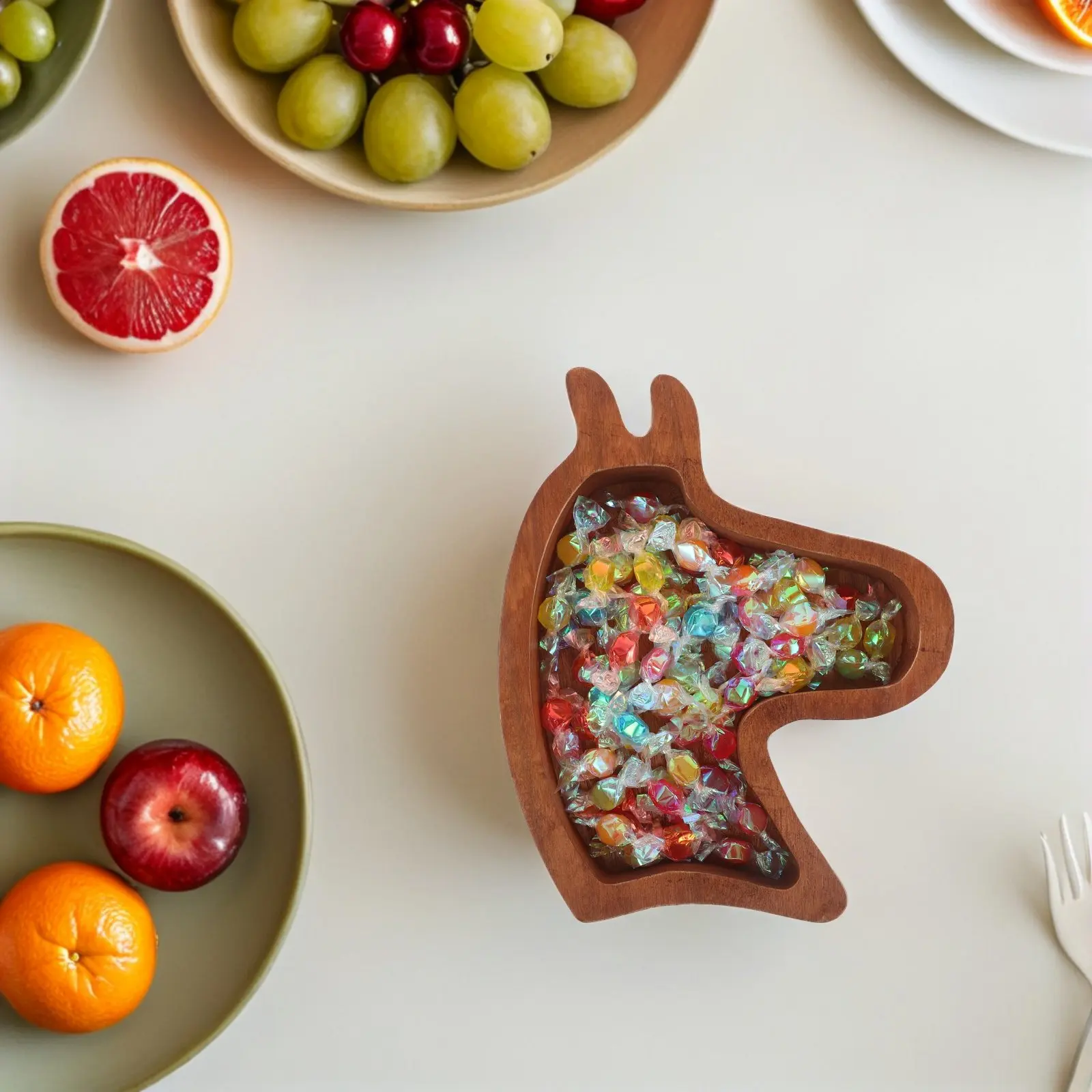 

Деревянный поднос в форме лошади, резной, для закусок, декоративный, для сухофруктов и орехов, настольный поднос, декоративный