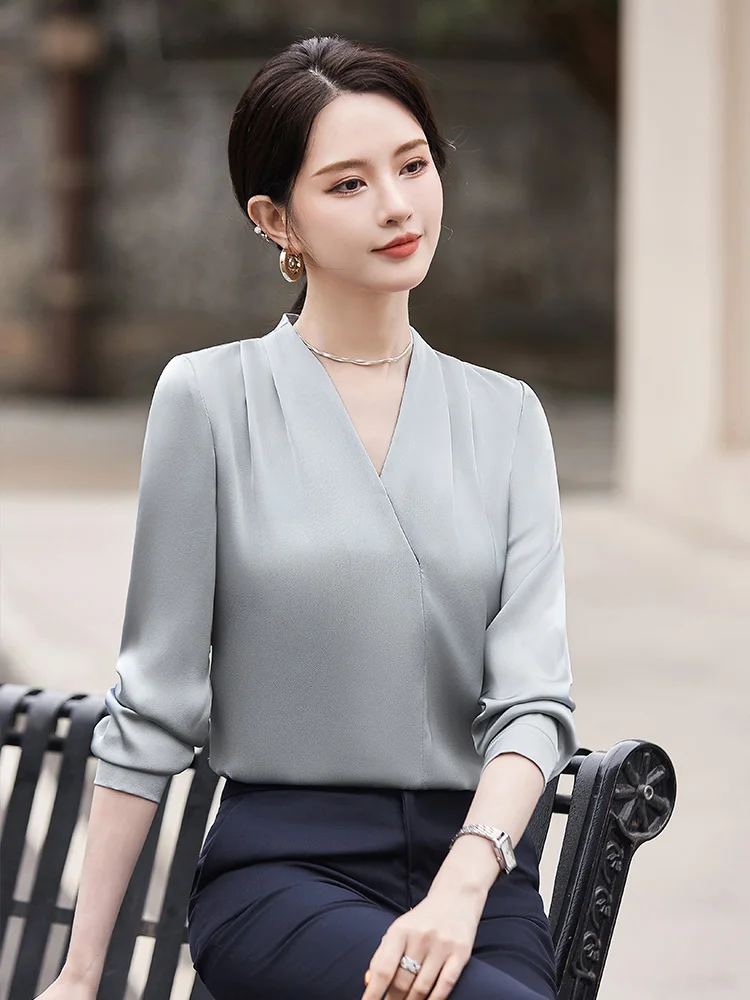 AIyssa-Camisa de manga larga para mujer, moda profesional, primavera y verano, alta calidad, ambiente sencillo, nueva