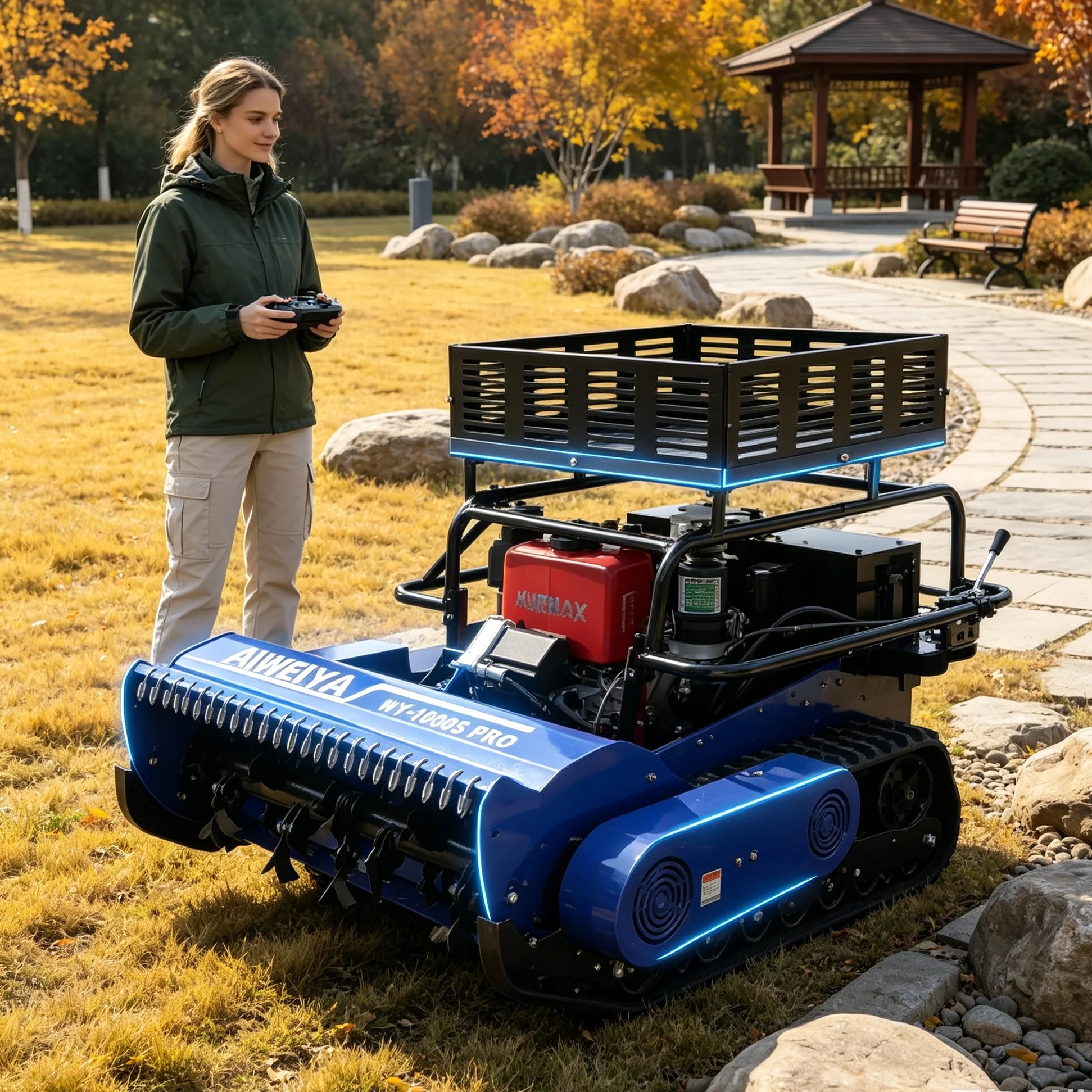 Customized 800SPRO RC Mower, Expandable Storage Rack For Outdoor Multi-scene Grass Cutting