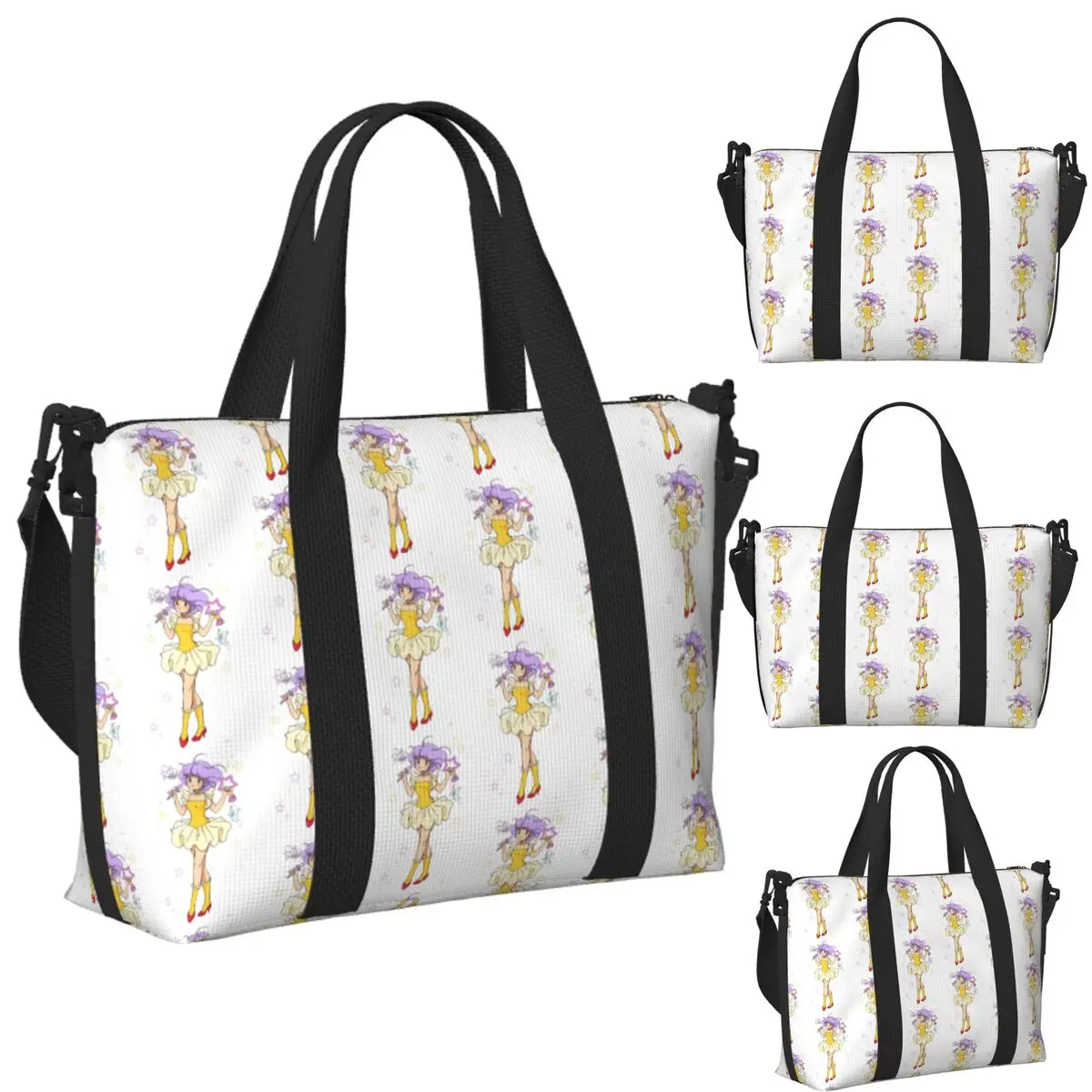 

Custom Creamy Mami Beach Travel Bag Large Capacity Tote Bags for Gym Sport Women Shopping Duffle Shoulder Bag